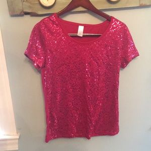 Fun pink sequined t-shirt